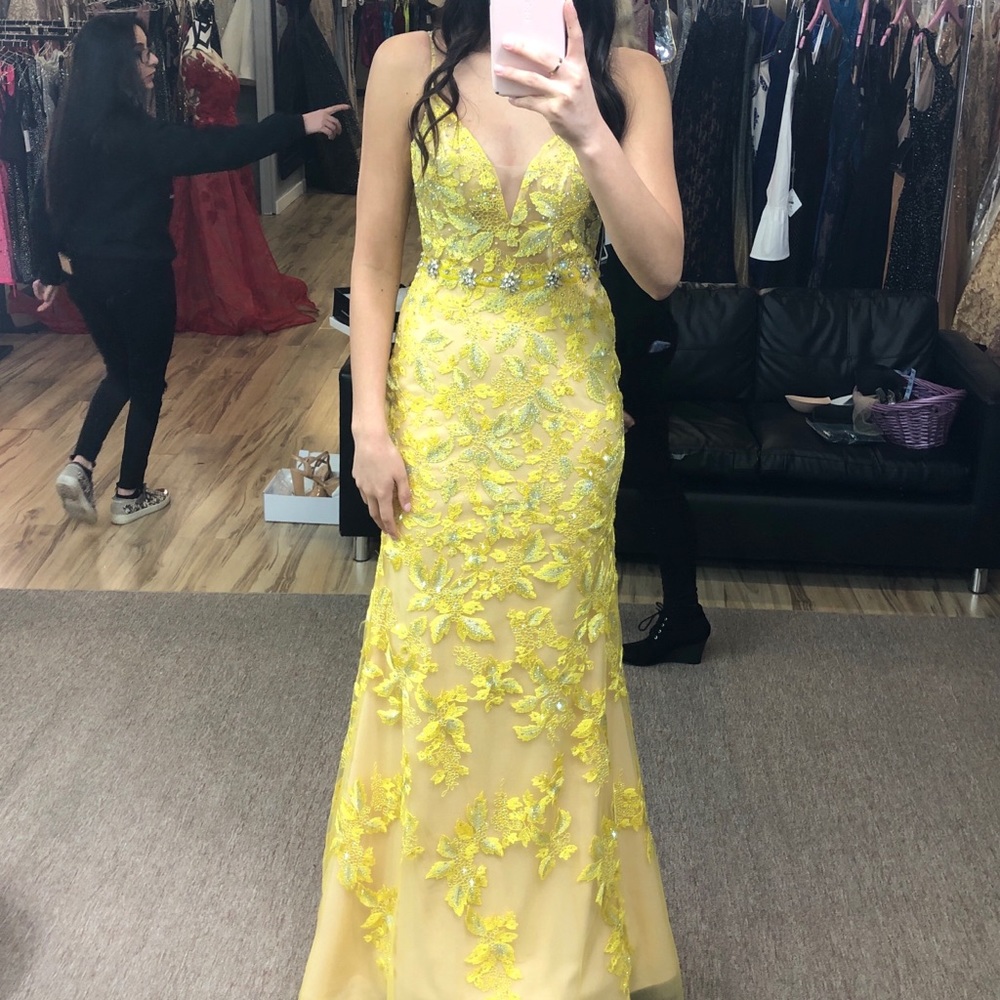 Yellow jovani dress